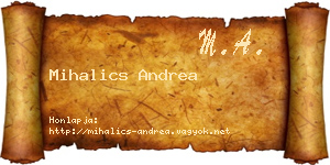 Mihalics Andrea névjegykártya