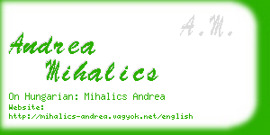 andrea mihalics business card